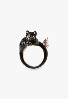 ＜ANNA SUI (Women)＞黒猫モチーフ　リング　ＳＡＭＲ０７８０　　ＸＤ